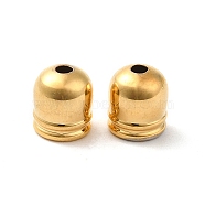 Rack Plating Brass Cord Ends, End Caps, Lead Free & Cadmium Free Free, Long-Lasting Plated, Real 18K Gold Plated, 6.5x7mm, Hole: 1.5mm(KK-Q772-27G)