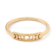304 Stainless Steel Moon Phase Finger Ring for Women, Golden, US Size 7 3/4(17.9mm)(RJEW-A006-04G)