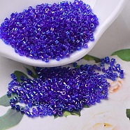 MIYUKI Delica Beads Small, Cylinder, Japanese Seed Beads, 15/0, (DBS0178) Transparent Cobalt AB, 1.1x1.3mm, Hole: 0.7mm, about 175000pcs/bag, 50g/bag(SEED-X0054-DBS0178)