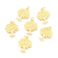 Alloy Pendants, Long-Lasting Plated, with Jump Ring, Tree, Real 18K Gold Plated, 22x17x2.5mm, Hole: 3.5mm(PALLOY-B024-37G)