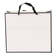 Rectangle Paper Bags, with Handles, for Gift Bags and Shopping Bags, White, 28x32x0.6cm(CARB-F007-02D-01)