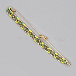 Adjustable Nylon Cord Braided Bead Bracelets, with Glass Seed Beads, Dark Olive Green, 11 inch(28cm)(BJEW-Z013-38)