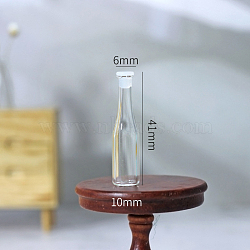 Glass Bottle Miniature Ornaments, Micro Landscape Garden Dollhouse Accessories, Pretending Prop Decorations, with Bottle Cap, Clear, 6~10x41mm(BOTT-PW0001-143E)