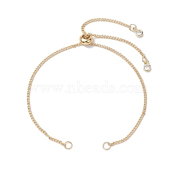 304 Stainless Steel Curb Chain Bracelet Slider Making, Golden, 10-1/8 inch(25.8cm)(AJEW-JB01244-01)