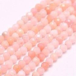 Natural Pink Opal Beads Strands, Faceted, Round, 4mm, Hole: 0.5mm, about 96pcs/strand, 15.7 inch(40cm)(G-F509-05-4mm)