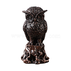 Resin Candle Holder, Perfect Home Party Decoration, Owl/Bird, Coconut Brown, 130x90x165mm(PW-WGEC7B4-02)