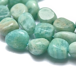 Natural Amazonite Beads Strands, Tumbled Stone, Nuggets, 10~11x7~8x5~6mm, Hole: 0.8mm, about 37pcs/Strand, 15.75 inch(40cm)(X-G-O186-B-08)