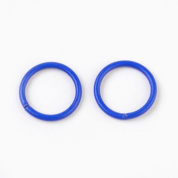 Iron Jump Rings, Open Jump Rings, Royal Blue, 18 Gauge, 10x1mm, Inner Diameter: 8mm