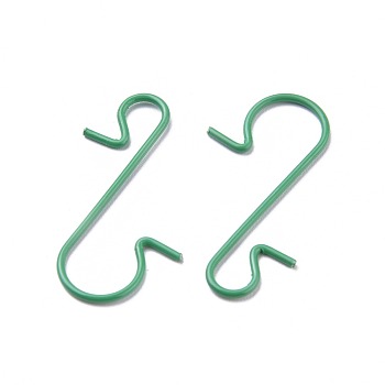 Iron S-Hook Clasps, Green, 29~30x18~18.5x1mm