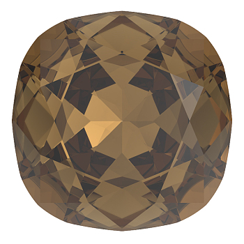 Preciosa&reg MAXIMA Crystal Fancy Stones, Czech Crystal, 435 36 132 Cushion Square, Dura Foiling, 10220 Smoked Topaz, 10x10mm