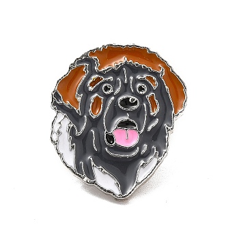 Dog Enamel Pin with Brass Butterfly Clutches, Alloy Badge for Backpack Clothing, Leonberger, 25x21.5x10mm