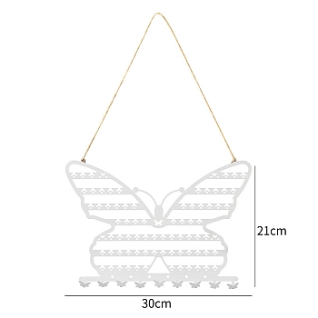 Metal Hang Earring Rack, Earrings Display Stand, Butterfly, Silver, 30x21cm