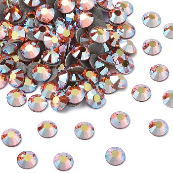 Preciosa&reg Crystal Hotfix Flatback Stones, Czech Crystal, Round(438 11 612 Chaton Rose VIVA 12 &reg), 90310 200 Sun AB, SS8(2.3~2.5mm)