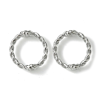 Brass Bead Frames, Twist Ring, Real Platinum Plated, 13x4mm, Hole: 1.2mm