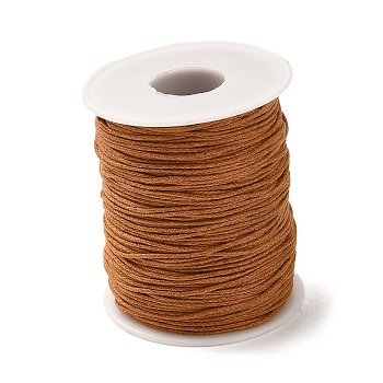Waxed Cotton Thread Cords, Sienna, 1mm, about 100yards/roll(300 feet/roll)
