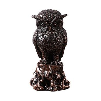 Resin Candle Holder, Perfect Home Party Decoration, Owl/Bird, Coconut Brown, 130x90x165mm