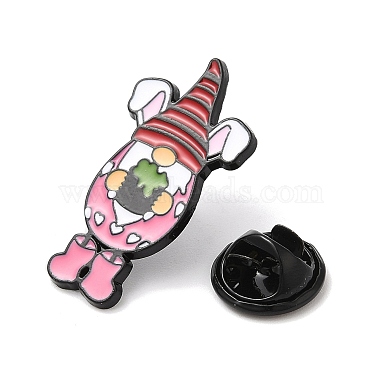 Easter Gnome with Rabbit Ear Enamel Pins for Women(JEWB-D017-02D-EB)-3