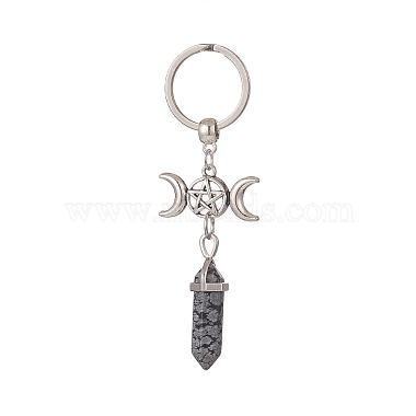 Porte-clés pendentif en pierre gemme pointue à double terminaison(KEYC-JKC00453)-2
