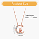 Chinese Zodiac Necklace Ox Necklace 925 Sterling Silver Rose Gold Cattle on the Moon Pendant Charm Necklace Zircon Moon and Star Necklace Cute Animal Jewelry Gifts for Women(JN1090B)-2