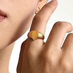 304 Stainless Steel Finger Rings for Women, Teardrop, Real 18K Gold Plated, 12mm, Inner Diameter: 17mm(RJEW-B164-02G)