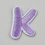 Polyester and Cotton Embroidery Cloth Patches, Costume Accessories, Sewing Craft Decoration, Letter K, 26.5x19.5x1.5mm(PATC-CJC0010-01K)