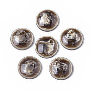Resin Cabochons, Imitation Gemstone, Half Round/Dome, Coffee, 17.5x4.5mm(RESI-T039-016)