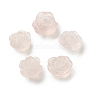Natural Rose Quartz Beads, Flower, 12~16x11.5~15x7~11mm, Hole: 0.8~1mm(G-C054-10C)