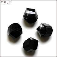 Imitation Austrian Crystal Beads, Grade AAA, Faceted, Polygon, Black, 6mm, Hole: 0.7~0.9mm(SWAR-F085-6mm-23)