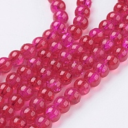 Crackle Glass Beads Strands, Round, FireBrick, 6mm, Hole: 1.3~1.6mm, 31.4 inch(X-CCG-Q002-6mm-08)