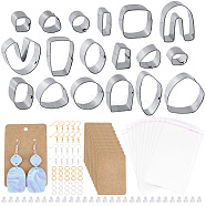 Unicraftale DIY Earring Making Finding Kit, Including 430 Stainless Steel Polymer Clay Cutters, Plastic Ear Nuts, Metal Earring Hooks & Jump Rings, OPP Bags, Earring Display Card, Mixed Color, 1.05~4.1x2~5x2~2.1cm, 118pcs/set(CELT-UN0001-02)