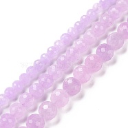 Natural Amethyst Beads Strands,  Faceted(128 Facets), Round, 6x6mm, Hole: 1mm, about 68pcs/strand, 15.59''(39.6cm)(G-H280-01A)