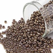 TOHO Round Seed Beads, Japanese Seed Beads, (1704) Gilded Marble Lavender, 11/0, 2.2mm, Hole: 0.8mm, about 5555pcs/50g(SEED-XTR11-1704)