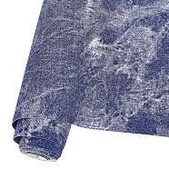 Inkjet Pattern Imitation Leather Fabric, Clothing Accessories, Midnight Blue, 200x32x0.09cm(DIY-WH0308-543)