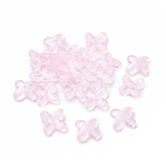 Glass Beads, for Jewelry Making, Flower, Lavender Blush, 9.5x9.5x3.5mm, Hole: 1mm(GLAA-G079-01E)