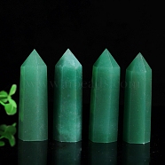 Point Tower Natural Green Aventurine Healing Stone Wands, for Reiki Chakra Meditation Therapy Decos, Hexagonal Prisms, 40~50mm(PW-WG33646-01)