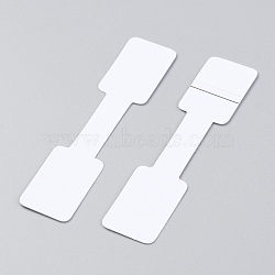 Paper Jewelry Display Price Label Cards, Paper Price Tag, Sticky, Rectangle, White, 6x1.3x0.02cm(X-CDIS-H004-02A)