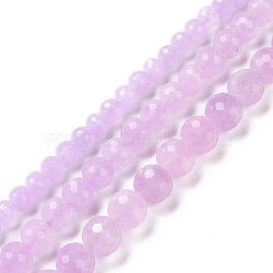 Natural Amethyst Beads Strands,  Faceted(128 Facets), Round, 6x6mm, Hole: 1mm, about 68pcs/strand, 15.59''(39.6cm)(G-H280-01A)
