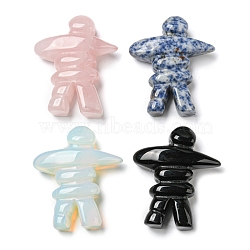 Natural & Synthetic Gemstone Carved Healing Human Shape Figurines, Reiki Energy Stone Display Decorations, 65~67x52~55x19~19.5mm(DJEW-D012-03G)