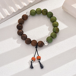 Cute Ceramic Bead Bracelet with Adjustable Colorful Beads for Women, 7-1/8 inch(18cm)(YE1843-2)