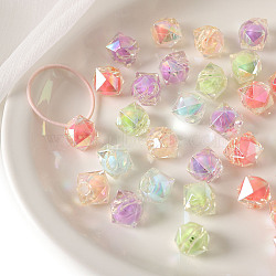 Transparent Acrylic European Beads, Bead in Bead, Cube, Mixed Color, 16x15.7x15.8mm, Hole: 4mm, 210pcs/500g(OACR-K008-28)