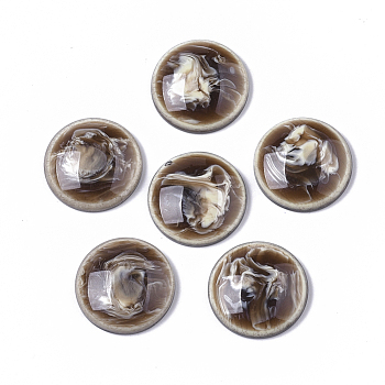 Resin Cabochons, Imitation Gemstone, Half Round/Dome, Coffee, 17.5x4.5mm