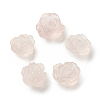 Natural Rose Quartz Beads, Flower, 12~16x11.5~15x7~11mm, Hole: 0.8~1mm