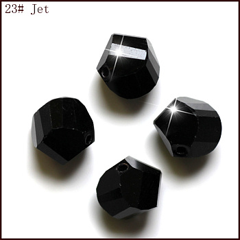 Imitation Austrian Crystal Beads, Grade AAA, Faceted, Polygon, Black, 6mm, Hole: 0.7~0.9mm