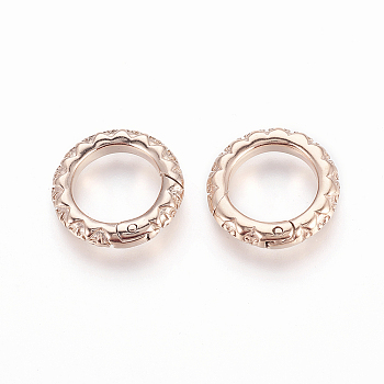 304 Stainless Steel Spring Gate Rings, O Rings, Rose Gold, 18x3.5mm, Inner Diameter: 12mm