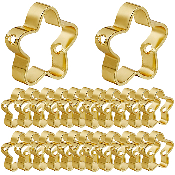 100Pcs Rack Plating Brass Bead Frames, Long-Lasting Plated, Star, Golden, 9.5x2.5mm, Hole: 1mm