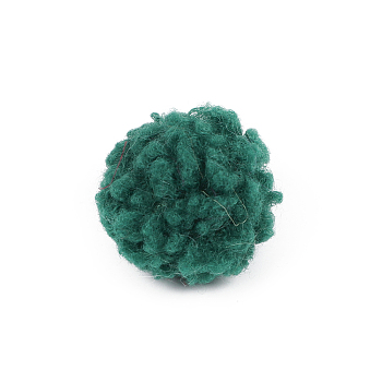 Polyester Pom Pom Ball Beads, for DIY Decoration Accessories, Round, Dark Green, 4~5cm