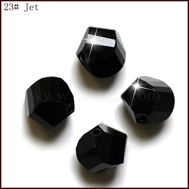 6mm Black Polygon Glass Beads