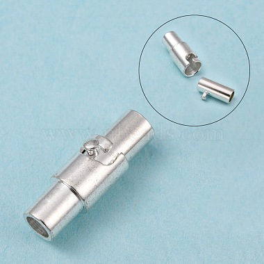 Brass Locking Tube Magnetic Clasps(X-MC079-S)-3