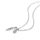TINYSAND Leaf & Pinecone 925 Sterling Silver Cubic Zirconia Pendant Necklaces(TS-N337-S)-3