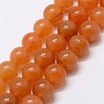 Natural Red Aventurine Bead Strands, Grade A, Round, 6mm, Hole: 1mm, about 61pcs/strand, 15 inch(X-G-P257-03-6mm)